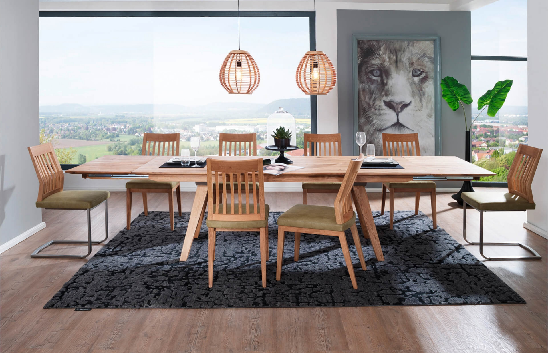 dining table skadi oiled oak milieu extended