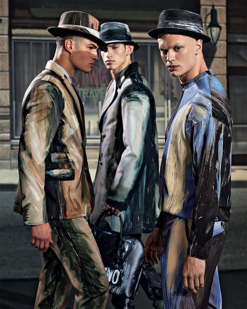 Fall Winter 2021, Alexis Chaparro, Brandon Good and Noah Luis Brown from the book "Moschino".