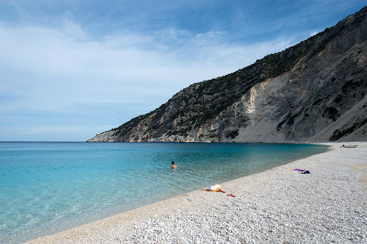 Myrtos Beach in Kefalonia.