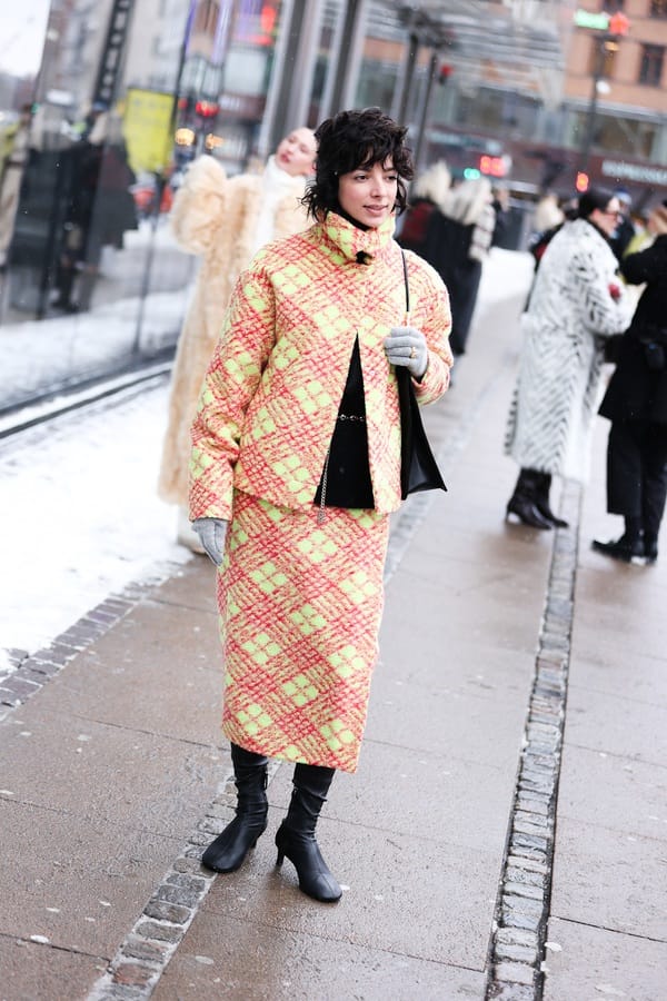 Plaid skirt set with jacket, Streetstyle Copenhagen