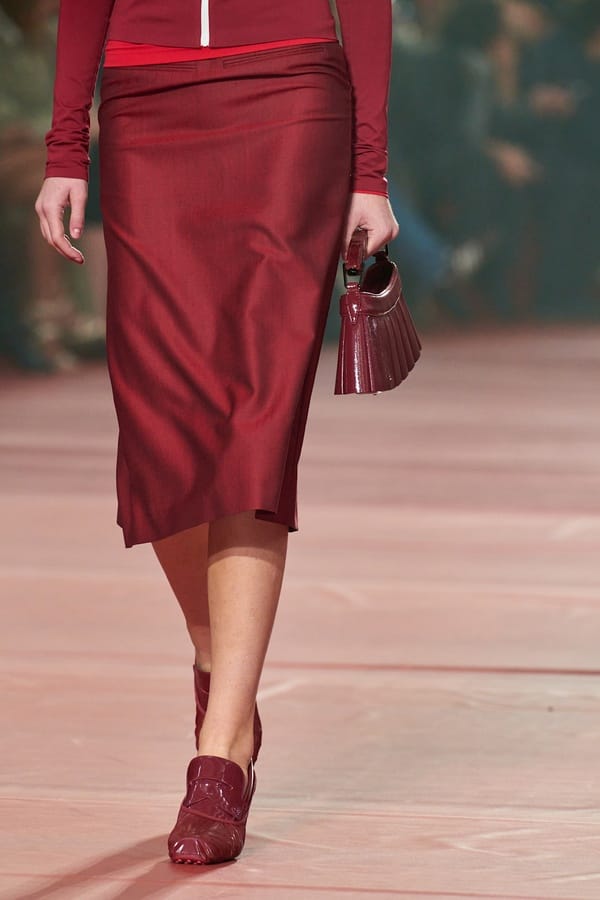 Bordeaux red pencil skirt by Lacoste